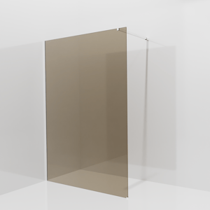 Balmani Modular douche à l'italienne: 140 x 200 cm, Verre bronze, Profil Chrome brillant