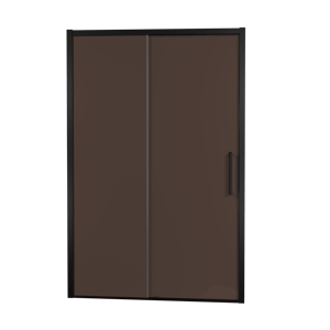 Balmani Senses Design douche schuifdeur omkeerbaar 160 cm x 210 cm Brons glas, Zwarte profielen