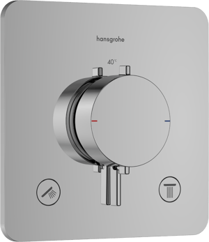 Hansgrohe Ecostat Comfort Q Thermostat-Duscharmatur: Unterputz, für 2 Verbraucher, Chrom glänzend