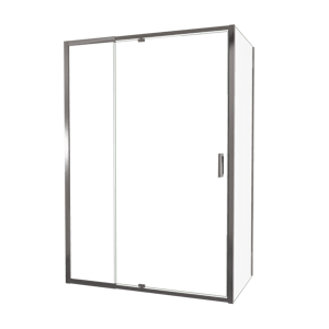 Luca Varess Vidor Telescope douchehoek met draaideur en vaste zijwand 140 x 80 cm helder glas glans chroom profiel