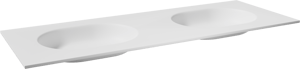 Balmani Tablo Oval dubbele wastafel mat witte Solid Surface 150 x 55 cm