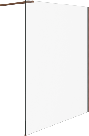 Balmani Modular Walk-In Dusche: 85 x 200 cm, Klarglas, Nussbaum Profil, Holzmotiv