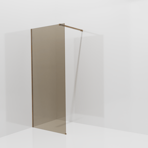 Balmani Modular Walk-In Dusche: 90 x 200 cm, Bronze Glas, Profil Brushed Rosegold