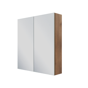Linie Montro Spiegelschrank Bad: 70 x 75 cm, braune Eiche