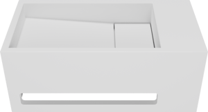 Balmani Mood High lave-mains 36 x 18 cm Solid Surface blanc mat avec porte-serviettes