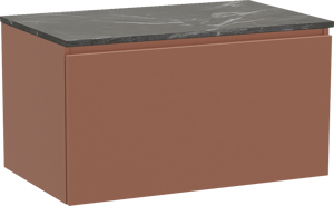Balmani Sfera by Lucida zwevend badkamermeubel 90 x 55 cm cotto met Stretto enkel tablet in marmer pietra grey