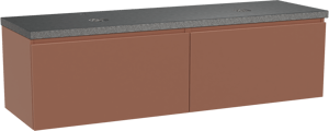 Balmani Sfera by Lucida zwevend badkamermeubel 180 x 55 cm cotto met Rock dubbel tablet in graniet zwart