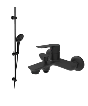 Linie Mila robinet de bain mitigeur montage mural extérieur noir mat