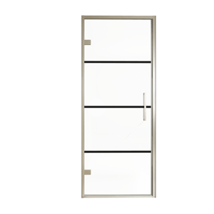 Balmani Senses Design douche draaideur links 90 cm x 210 cm Lined glas, Brushed CoolMetal profielen
