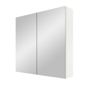 Linie Montro Spiegelschrank Bad: 80 x 75 cm, Weiß Glänzend