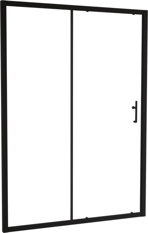 Linie Cadiz Dusche Schiebetür 140 cm x 190 cm Klarglas matt Schwarz profil