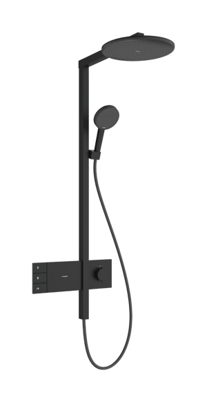 Hansgrohe Raindance Alive S Showerpipe colonne de douche de pluie 300 2 fonctions de jet avec robinet thermostatique Noir Mat