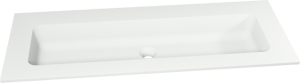 Storke Mata enkele wastafel voor 2 kraangaten matte Solid Surface 100 x 40 cm