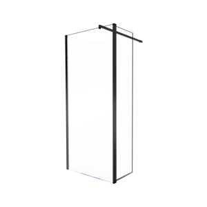Balmani Move Walk-In-Dusche mit beweglicher Seitenwand 100 x 200 cm Klarglas, inklusive Coating, matt schwarzes Profil