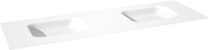 Balmani Tablo Arcato dubbele wastafel matte Solid Surface 180 x 55 cm, afvoerplug niet inbegrepen
