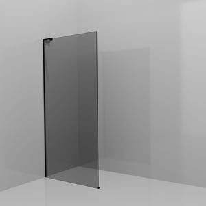 Balmani Modular Walk-In Dusche: 100 x 200 cm, Rauchglas, inklusive Coating, Profil Schwarz matt mit L-Shape