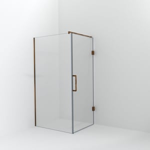 Balmani Modular inloopdouche met deur: 110 x 200 cm met deur 90 cm, Helder glas, Brushed Rosegold profielen