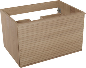 Balmani Forma zwevende wastafelonderkast 75 x 55 cm naturel eiken 2 lades horiz. sym. groef