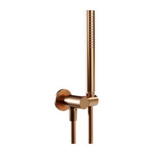 Blaufoss Round set douchette avec coude raccordement 1 fonction de jet Brushed Rosegold