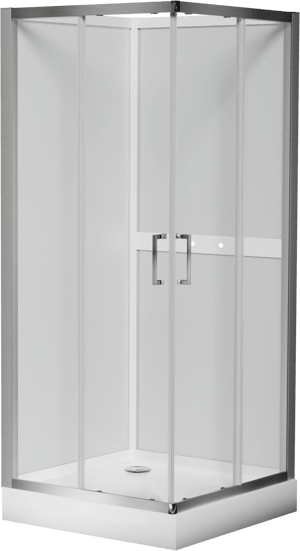 Luca Varess Talan douchecabine met schuifdeuren 90 x 90 cm helder glas mat chroom profiel