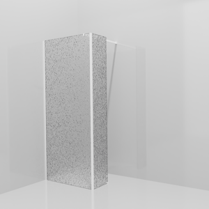 Balmani Modular Walk-In Dusche mit fester Seitenwand: 90 x 200 cm, Cathedral, inklusive Coating, Profil Weiß matt