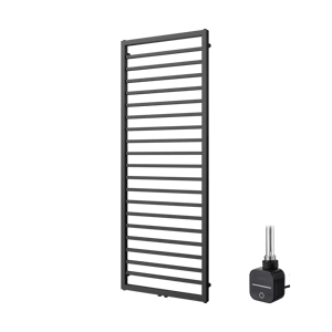 Vipera Listona sèche-serviettes Simple 60 x 180 cm chauffage électrique noir mat raccordement latéral et central possible 800W, résistance incluse