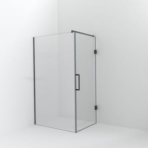 Balmani Modular Walk-In Dusche mit Tür: 120 x 200 cm mit Tür 90 cm, Klarglas, Profil Brushed GunMetal