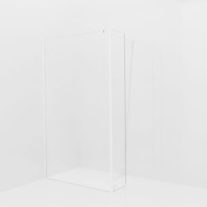 Balmani Modular douche à l'italienne avec paroi latérale fixe: 120 x 200 cm, Verre transparent avec bande mate, Profil Blanc mat
