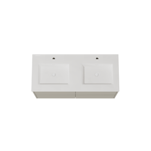 Storke Seda meuble salle de bains suspendu 120 x 52 cm soie grise avec Kera double vasque en céramique blanc brillant, bondes incluses