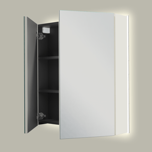 Linie Montro armoire de toilette lumineuse 70 x 75 cm blanc mat