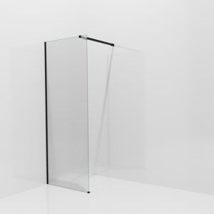 Balmani Modular inloopdouche: 80 x 200 cm, Ribs met coating, Mat zwarte profielen