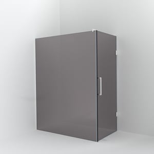 Balmani Modular Walk-In Dusche mit Tür: 160 x 200 cm mit Tür 90 cm, Rauchglas inklusive Coating, Profil Weiß matt