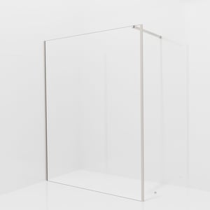 Balmani Modular douche à l'italienne avec paroi latérale fixe: 160 x 200 cm, Verre transparent, avec coating, Profil Brushed CoolMetal