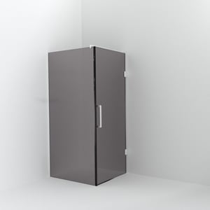Balmani Modular douche à l'italienne avec porte: 100 x 200 cm avec porte 90 cm, Verre fumé, Profil Blanc mat