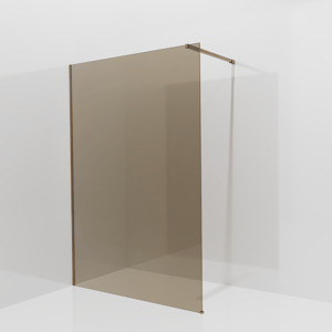 Balmani Modular Walk-In Dusche: 140 x 200 cm, Bronze Glas, Profil Brushed Rosegold