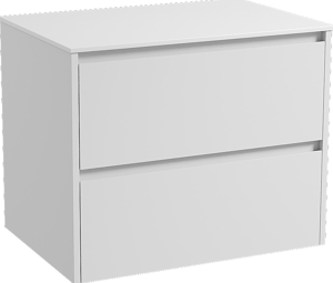 Storke Seda zwevend badkamermeubel 75 x 52 cm mat wit met Tavola enkel tablet in solid surface mat wit