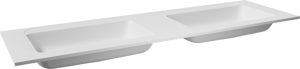 Balmani Tablo Strada dubbele wastafel matte composietmarmer (wit) 180 x 55 cm