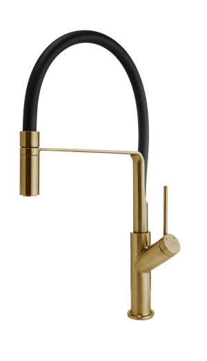 Blaufoss District robinet de cuisine avec douchette extractible Brushed Gold