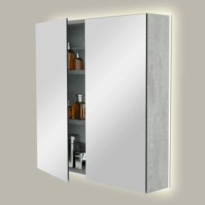 Storke Reflecta armoire de toilette lumineuse 75 x 75 cm béton gris foncé