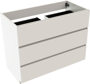 Storke Edge meuble sous-lavabo a poser 105 x 52 cm blanc mat 3 tiroirs