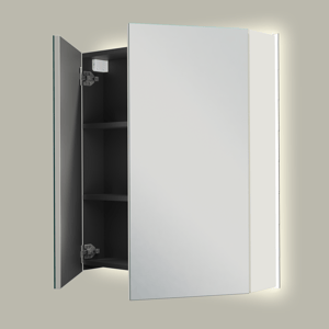 Linie Montro armoire de toilette lumineuse 70 x 75 cm blanc brillant