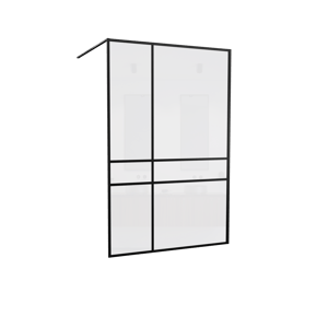 Balmani Framed Plus Walk-In-Dusche 140 x 210 cm Crossed Glas, inklusive Coating, schwarz Profil