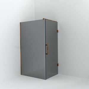 Balmani Modular inloopdouche met deur: 120 x 200 cm met deur 90 cm, Reflex spiegelglas met coating, Brushed Rosegold profielen