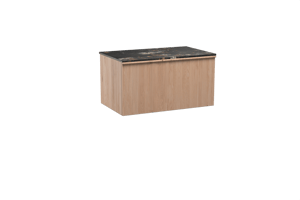 Balmani Forma meuble salle de bains suspendu 90 x 55 cm chêne naturel avec Stretto tablette simple en marbre portoro gold, Nervure droite symétrique verticale
