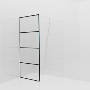 Balmani Modular inloopdouche: 90 x 200 cm, Lined, Hoogglans chroom profielen