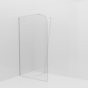 Balmani Modular Walk-In Dusche: 120 x 200 cm, Klarglas abgerundet, inklusive Coating, Profil Chrom glänzend