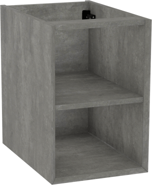 Storke Edge hängender Waschbeckenunterschrank: 35 x 52 cm, Beton dunkelgrau, mit 2 offenen Nischen