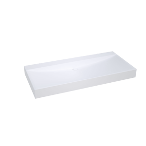 Balmani Wave lavabo simple pour 2 trous de robinet Solid Surface mat 120 x 55 cm