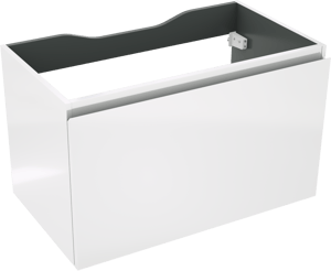 Linie Lado hängender Waschbeckenunterschrank: 80 x 46 cm, Weiß Glänzend, 1 Schublade