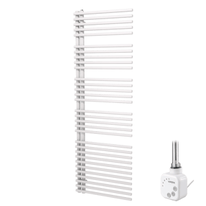 Vipera Nevada sèche-serviettes Simple 60 x 180 cm chauffage électrique blanc brillant raccordement central 800W, résistance incluse